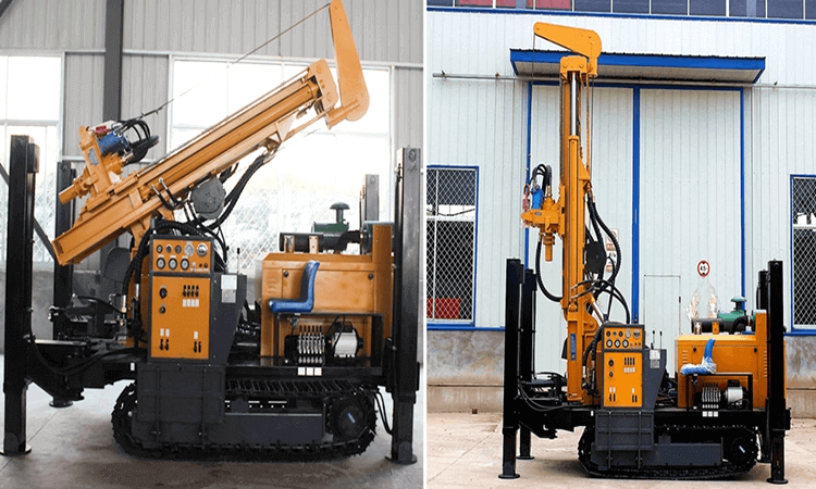 Portable tracked water well drilling rig